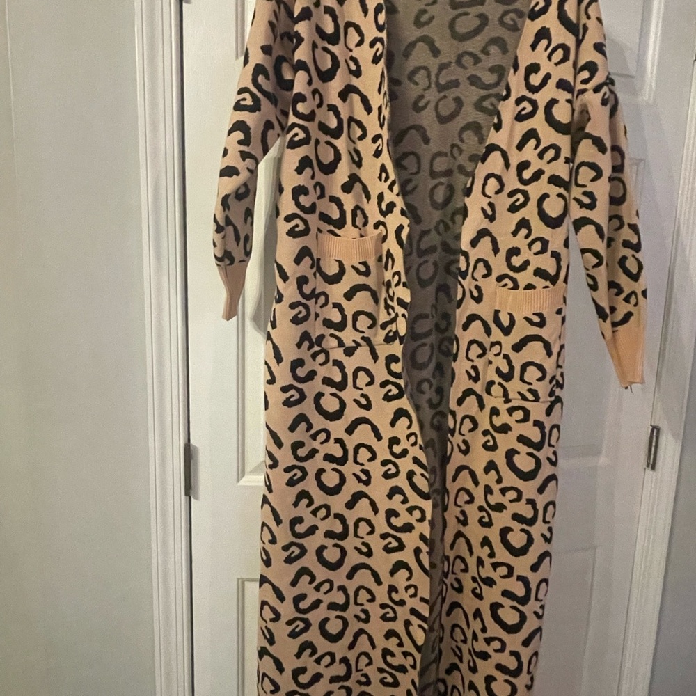 Leopard Print Long Cardigan